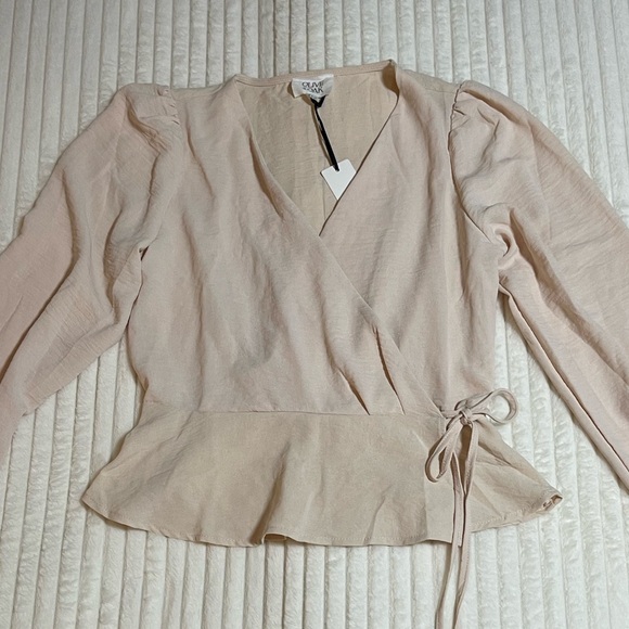 Olive & Oak Tops - NWT | Olive & Oak | Cream Faux Wrap Blouse